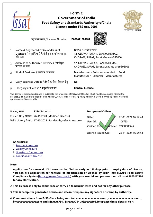 FSSAI License